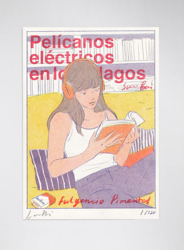 Exlibris Pelícanos eléctricos en los lagos
